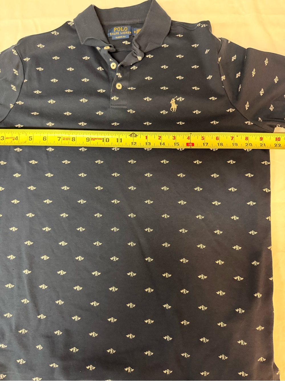 Ralph Lauren Double RL Navy Polo with Cream Motif - Picture 9 of 10